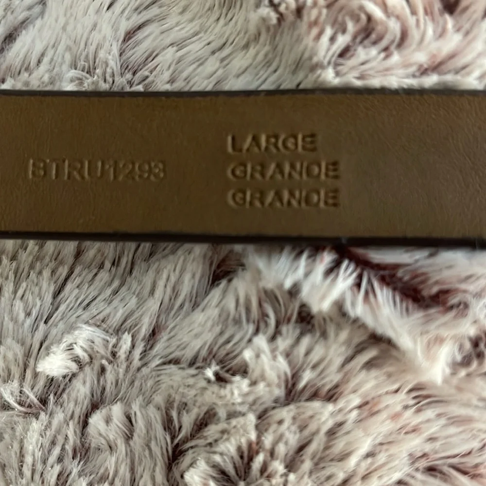 Liz Claiborne Y2K belt brown moc croc with colorful rhinestone buckle women Sz L